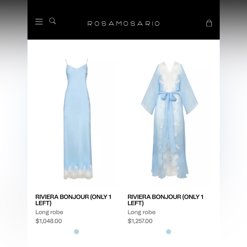 Rosamosario Italian 100% Cobalt Blue Silk Chiffon Long Robe “Riviera Bonjour” - Picture 12 of 14